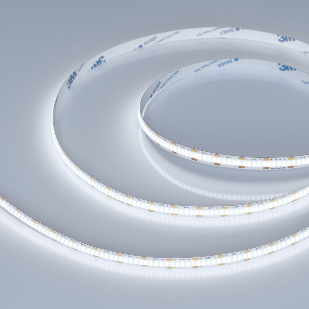 Светодиодная лента Arlight COB-X360-8mm 5V White6000 (5 W/m, IP20, 5m) 041701(1)