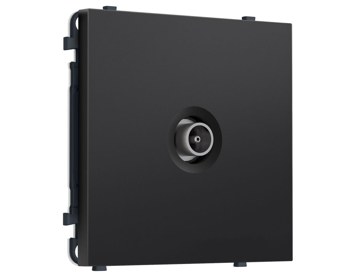 Комплект механизма TV розетки оконечной SIGMA Черный матовый 50-870 MHz 1dB QUANT PRO Ambrella Volt MS813010 (SP8130, PR202)