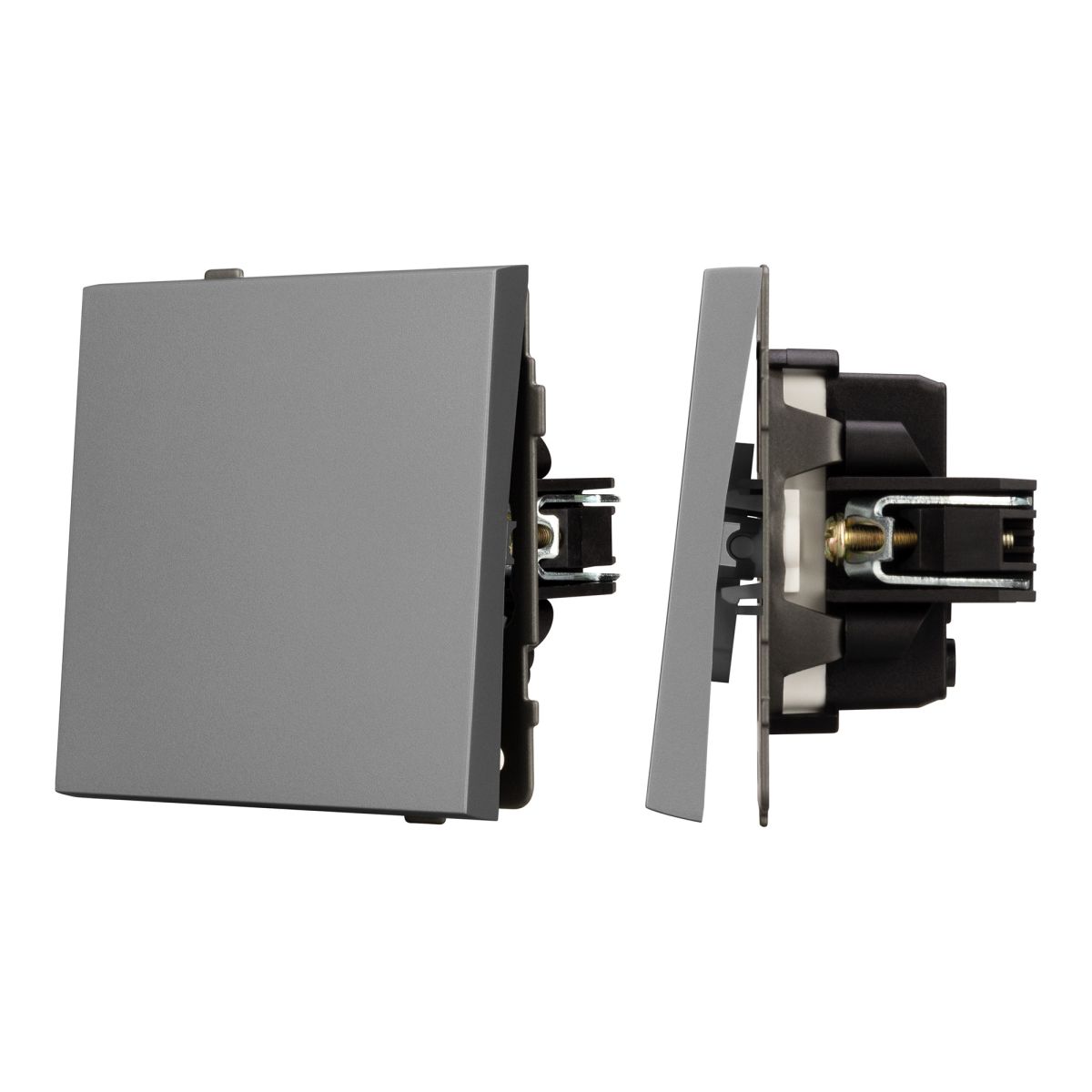 Механизм выключателя одноклавишный перекрёстный Arlight SWT-TENDO-MKX1-PL-GR (230V, 10A) 054056