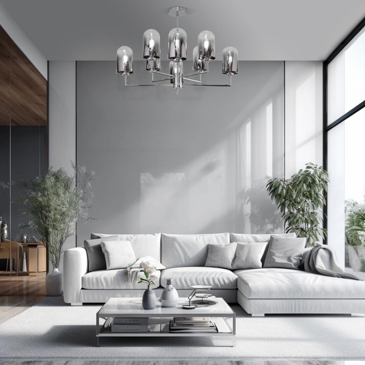 Люстра на штанге Eurosvet Pluto 60156/8 хром a065044