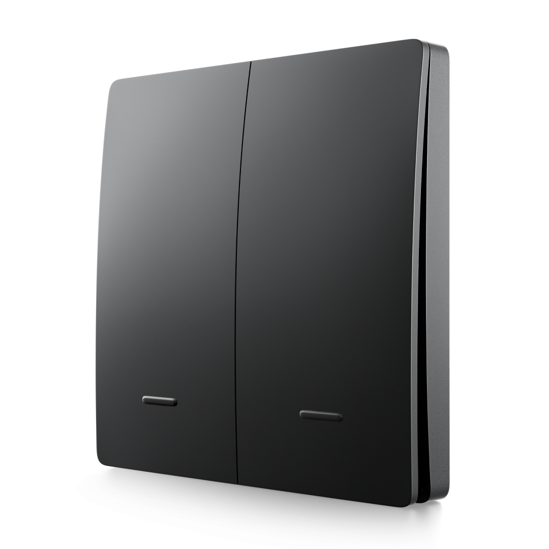 Выключатель кинетический 2кл., IP44, 2,4 ГГц, Smart, чер. Apeyron 04-82