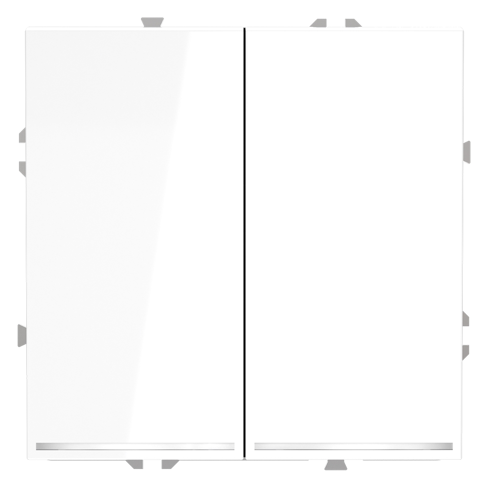 Выключатель двухклавишный с подсветкой Voltum S70 VLS020201 (белый глянцевый)