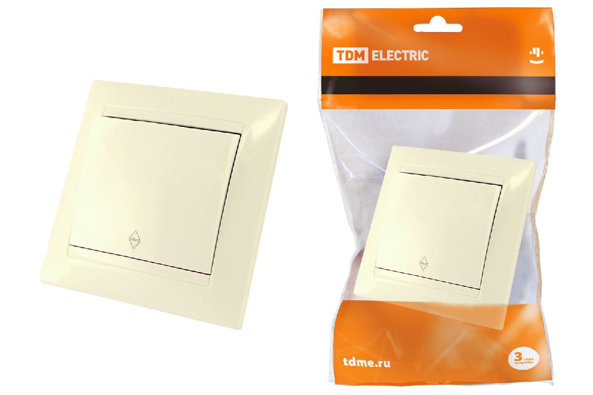 Выключатель одноклавишный на 2 направления Лама TDM Electric SQ1815-0106