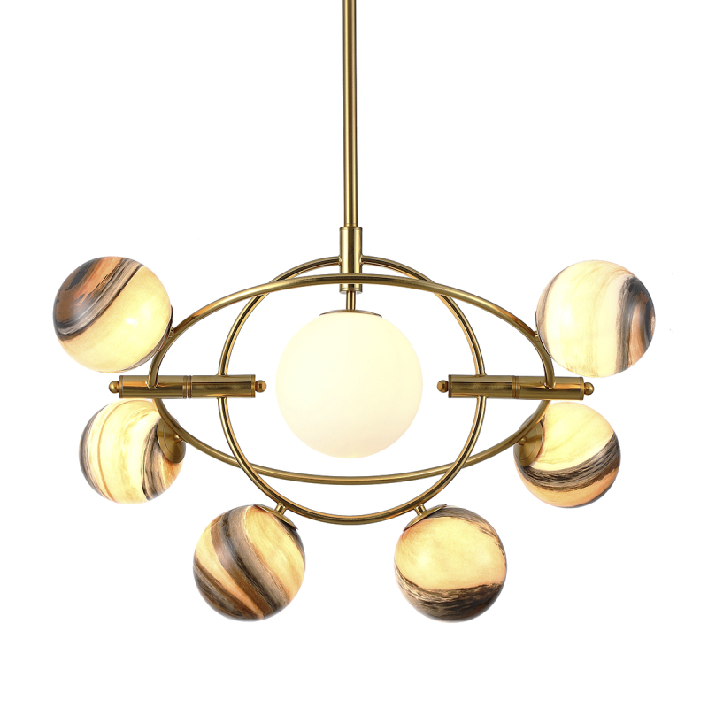 Люстра на штанге Delight Collection Planet KG1122P-7B brass Люстра на штанге Delight Collection Planet KG1122P-7B brass