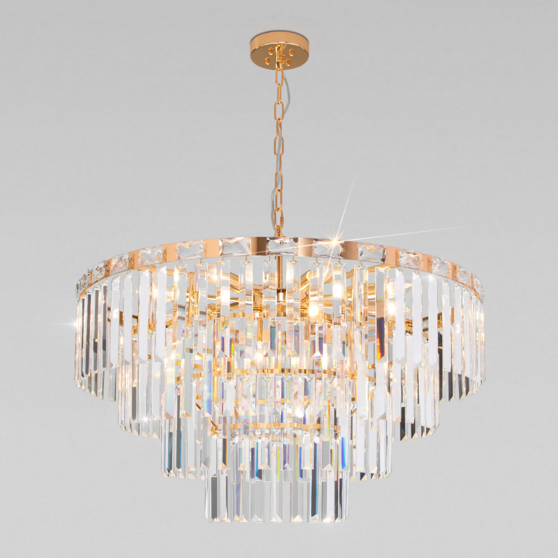 Подвесная люстра Eurosvet Elegante 10130/10 золото/прозрачный хрусталь Strotskis Smart a060643 Подвесная люстра Eurosvet Elegante 10130/10 золото/прозрачный хрусталь Strotskis Smart a060643