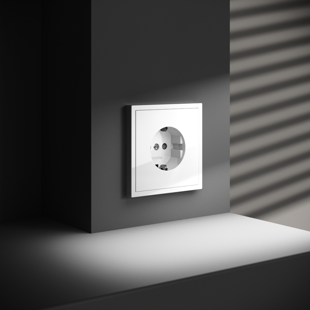 Розетка со шторками Voltum S70 VLS040201 (белый глянцевый)
