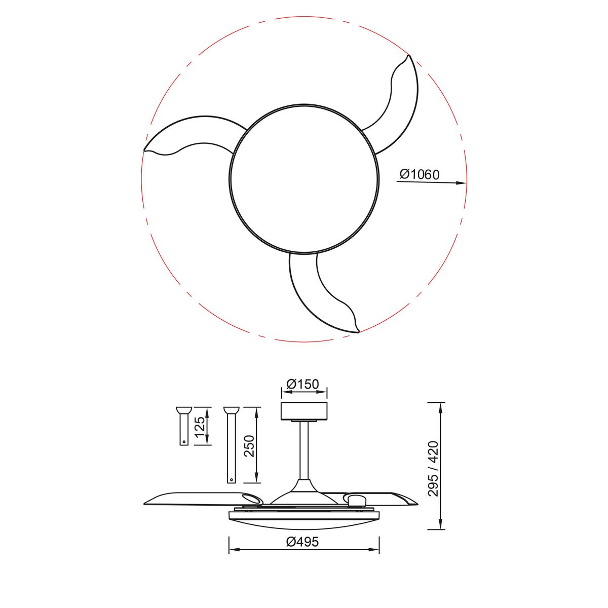 Люстра-вентилятор Mantra Slim Fan 9007