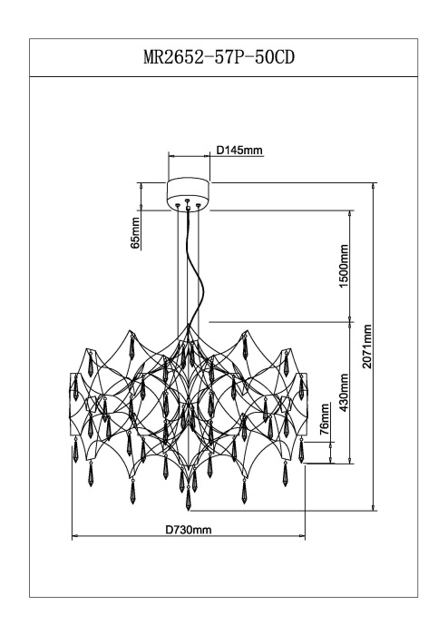 Подвесная люстра Myfar Ileria MR2652-57P-50CD