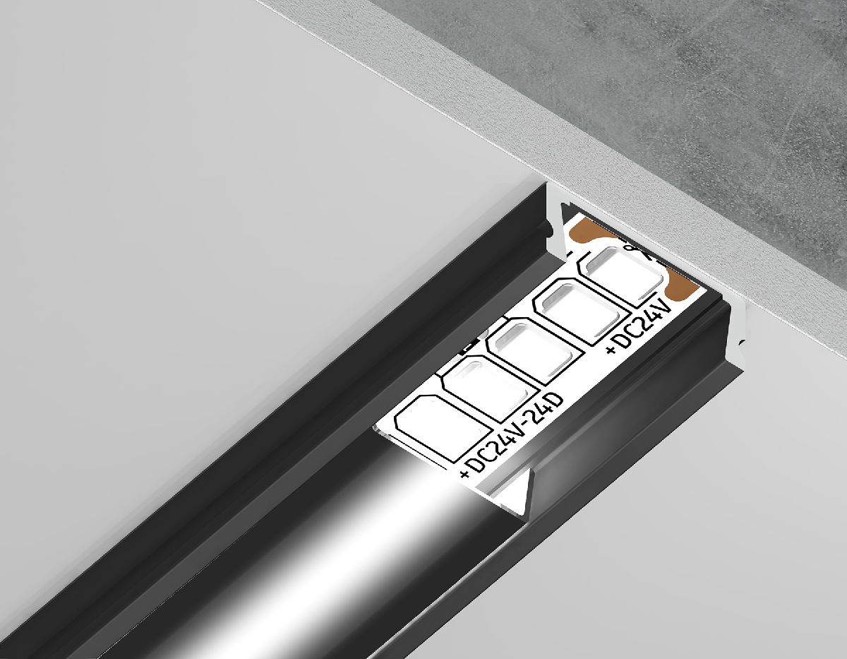 Алюминиевый накладной профиль Ambrella Light Alum Profile GP1700BK/BK Алюминиевый накладной профиль Ambrella Light Alum Profile GP1700BK/BK