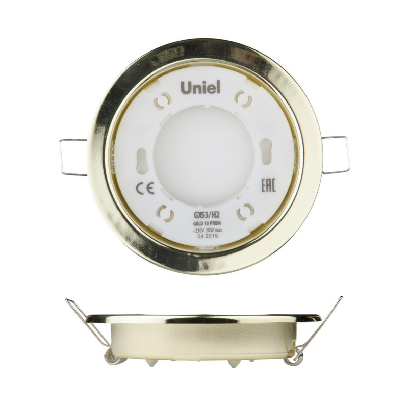 Встраиваемый светильник (UL-00005053) Uniel GX53/H2 Gold 10 Prom Встраиваемый светильник (UL-00005053) Uniel GX53/H2 Gold 10 Prom