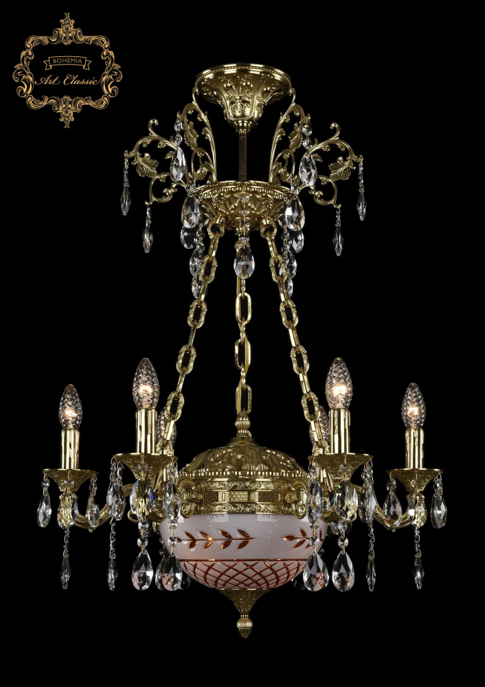 Подвесная люстра Art Classic 31.51.6.CK125SP.250SP.G.Sp.Amber.White.1B