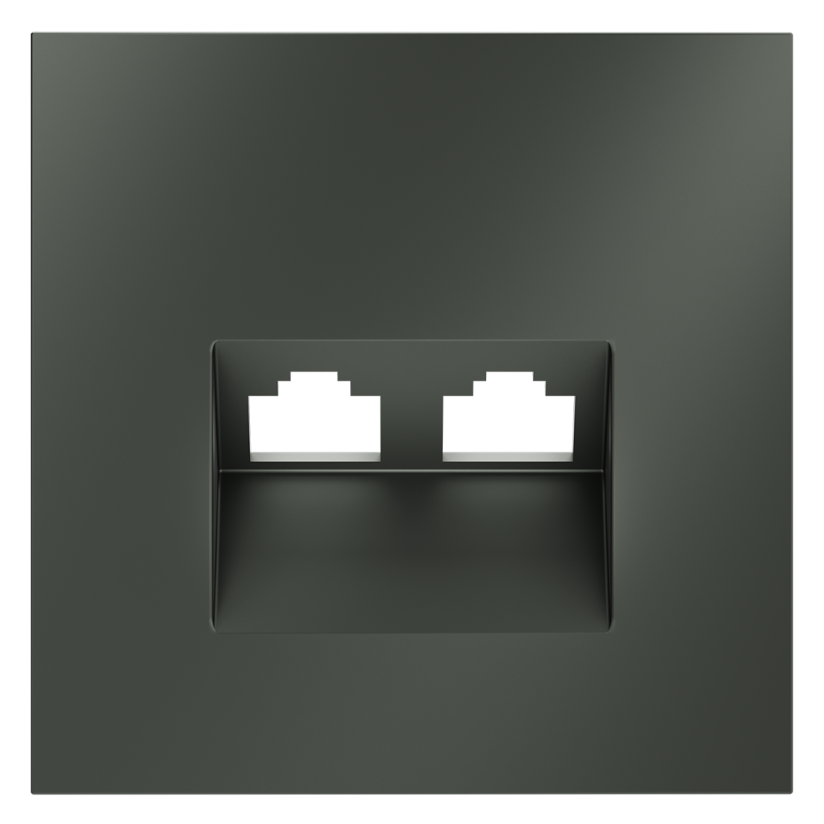Накладка для розетки компьютерной двойной RJ45+RJ45 кат.6 Voltum S70 (титан) VLS001406