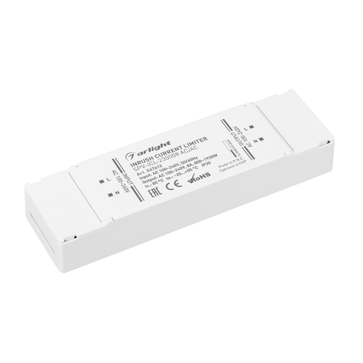 Ограничитель пускового тока Arlight SPV-ICL-230008 AC/AC (100-240V, 8A) 047612 Ограничитель пускового тока Arlight SPV-ICL-230008 AC/AC (100-240V, 8A) 047612