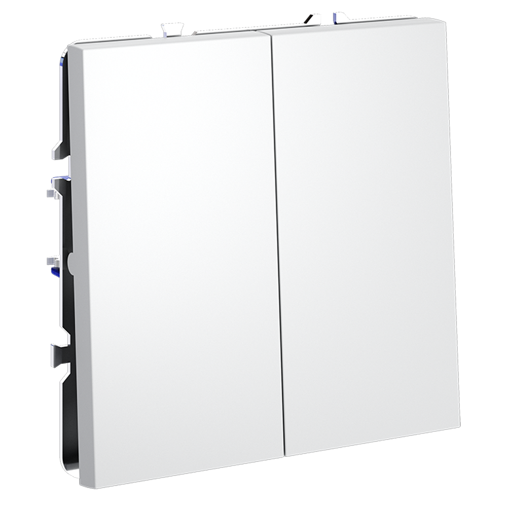 Выключатель с самовозвратом двухклавишный Voltum S70 VLS020602 (белый матовый)