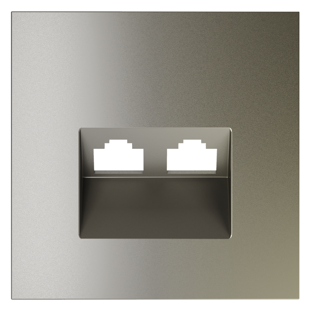 Накладка для розетки компьютерной двойной RJ45+RJ45 кат.6 Voltum S70 (шелк) VLS001404