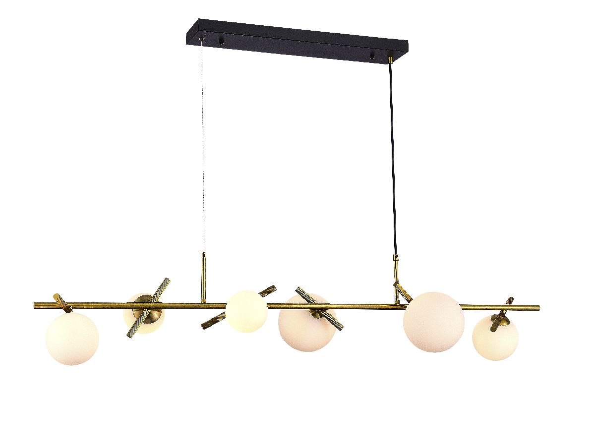 Подвесная люстра iLamp Golden 2134-6L BR+MBK Подвесная люстра iLamp Golden 2134-6L BR+MBK
