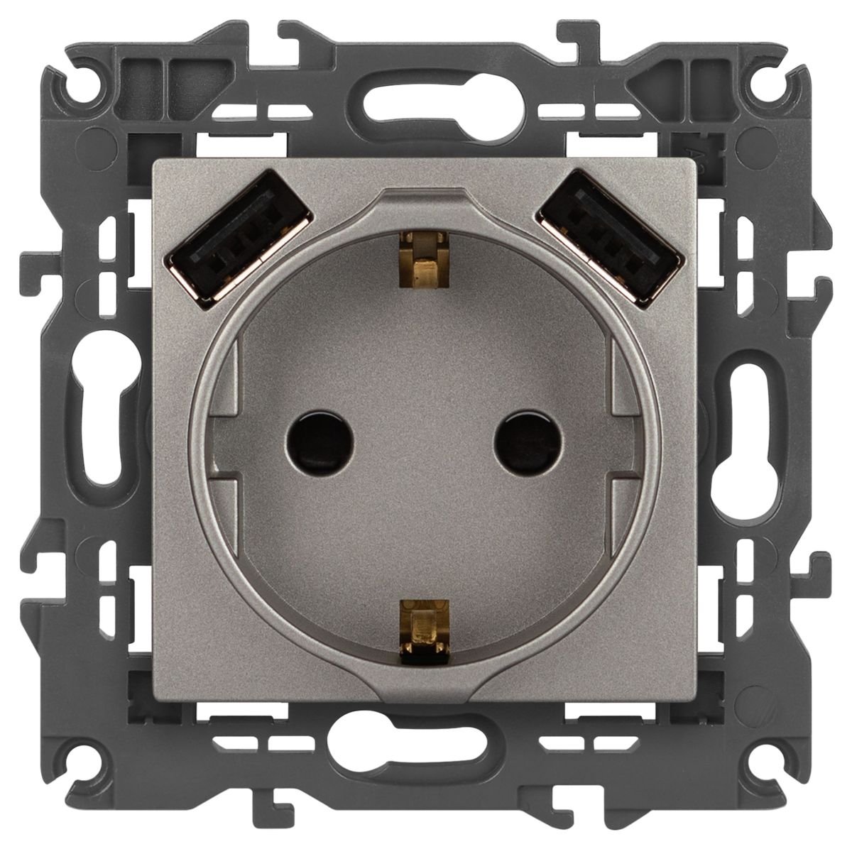 Розетка со шторками с 2xUSB Эра Elegance 14-4109-16 Б0065775