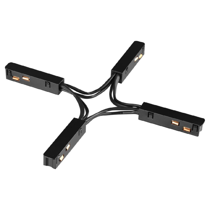 Соединитель гибкий токопроводящий X-образный для низковольтного шинопровода Novotech Flum 135178 Соединитель гибкий токопроводящий X-образный для низковольтного шинопровода Novotech Flum 135178