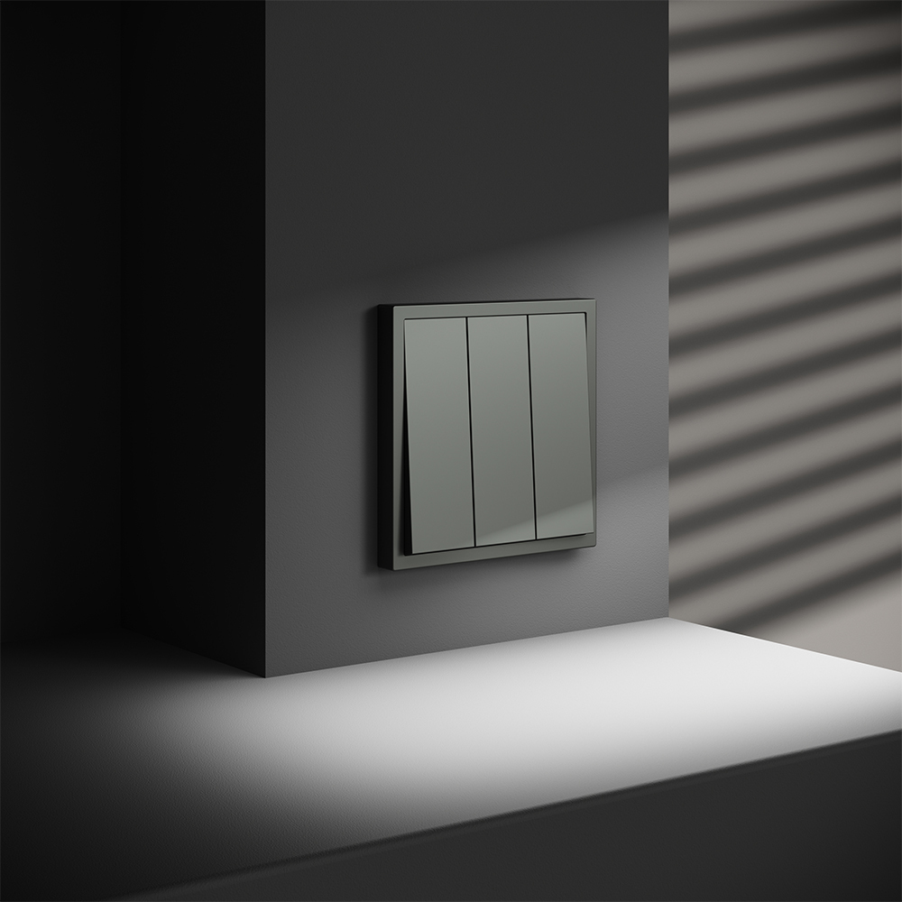 Выключатель трехклавишный Voltum S70 VLS030106 (титан)