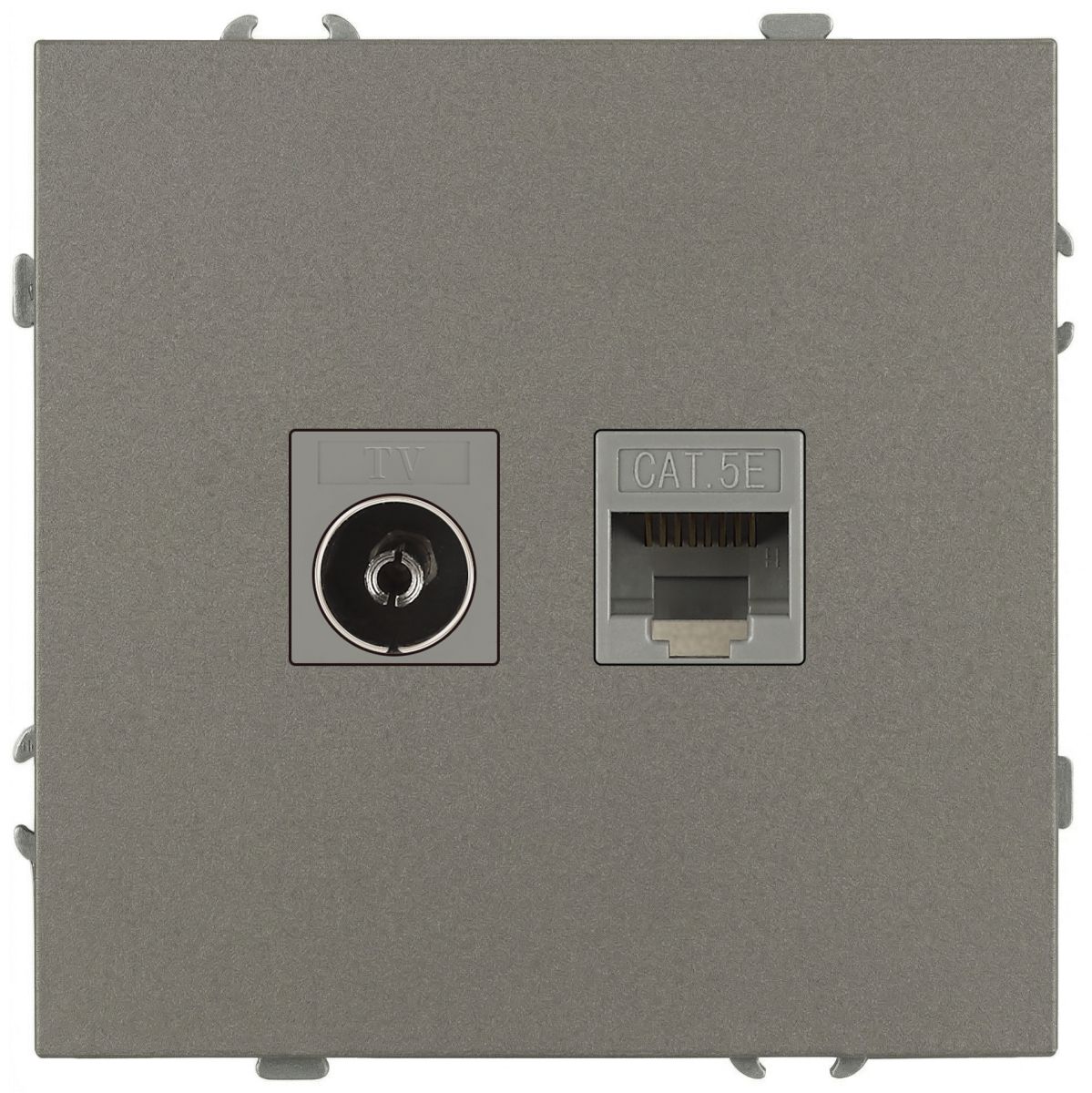 Розетка Эра Galaxy 15-3110-07 комбинированная RJ45+TV IP20 титан Б0070788