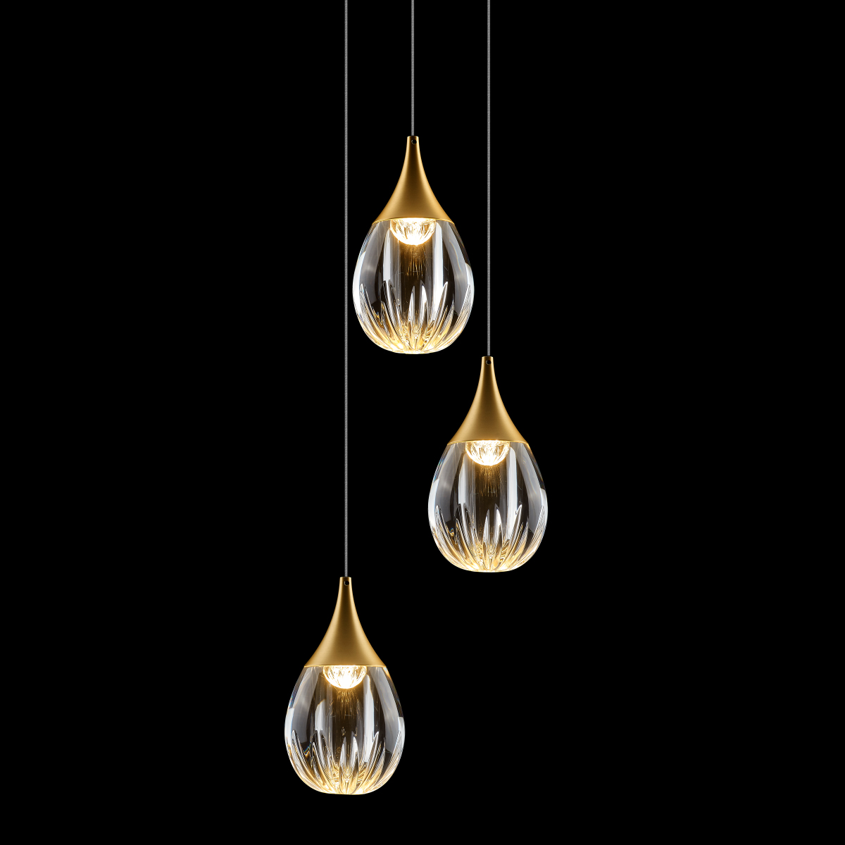 Подвесной светильник Delight Collection Stilla MD24001004-3A gold/clear Подвесной светильник Delight Collection Stilla MD24001004-3A gold/clear