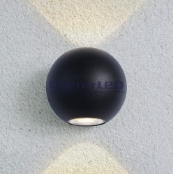Светильник настенный LED, двухсторонний, 2х5W, 220V, 3000K(теплый), черный, TECHNO 1566 BL
