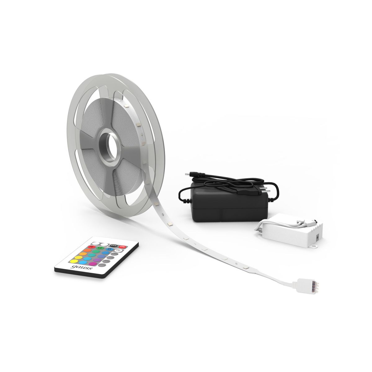 Светодиодная лента Gauss Basic 12В 5050 6Вт/м RGB 5м IP20 BT012 Светодиодная лента Gauss Basic 12В 5050 6Вт/м RGB 5м IP20 BT012