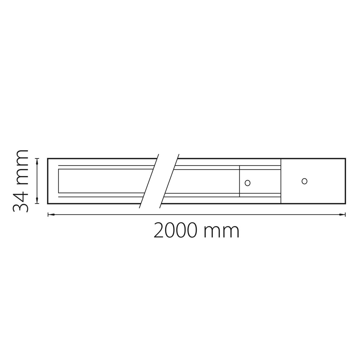 Шинопровод двухконтактный однофазный накладной Barra Lightstar 502025-1