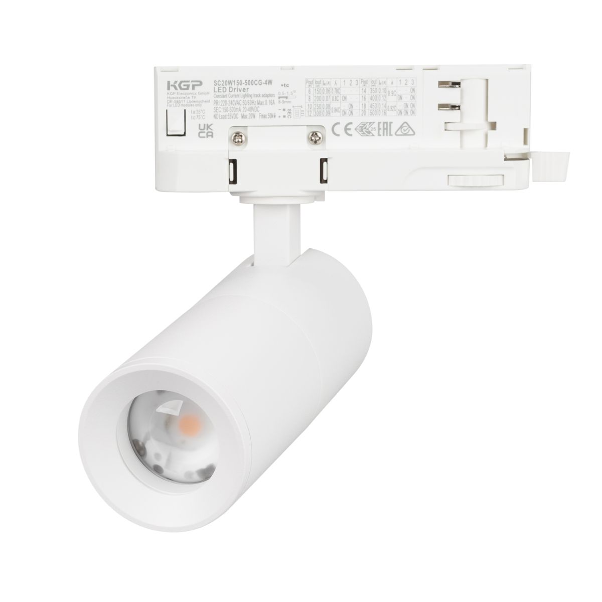 Трековый трехфазный светильник Arlight LGD-ARTEMIS-TRACK-4TR-R55-12W Warm2700 (WH, 8-80 deg, 230V) (IP20 Металл) 062275