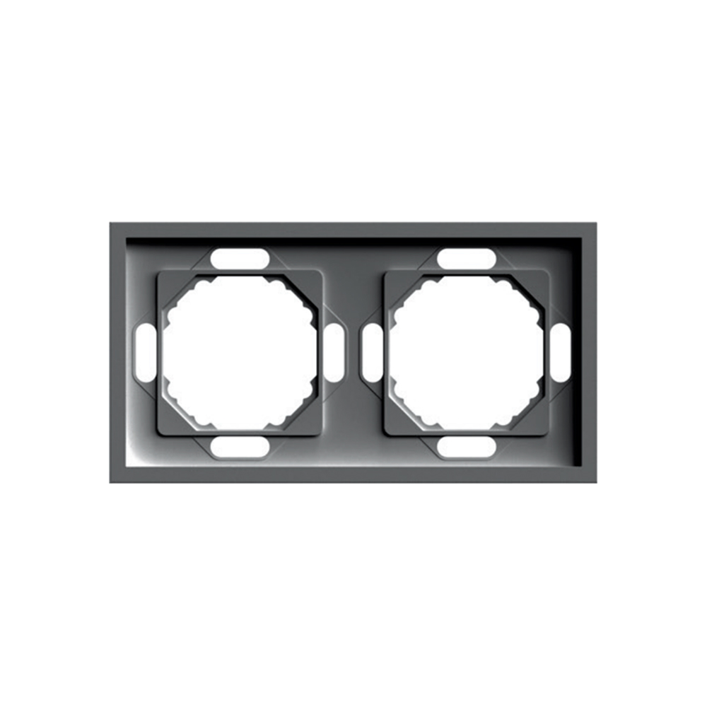 Рамка 2-местная Stekker Эмили PFR00-5002-09 антрацит soft touch 49937