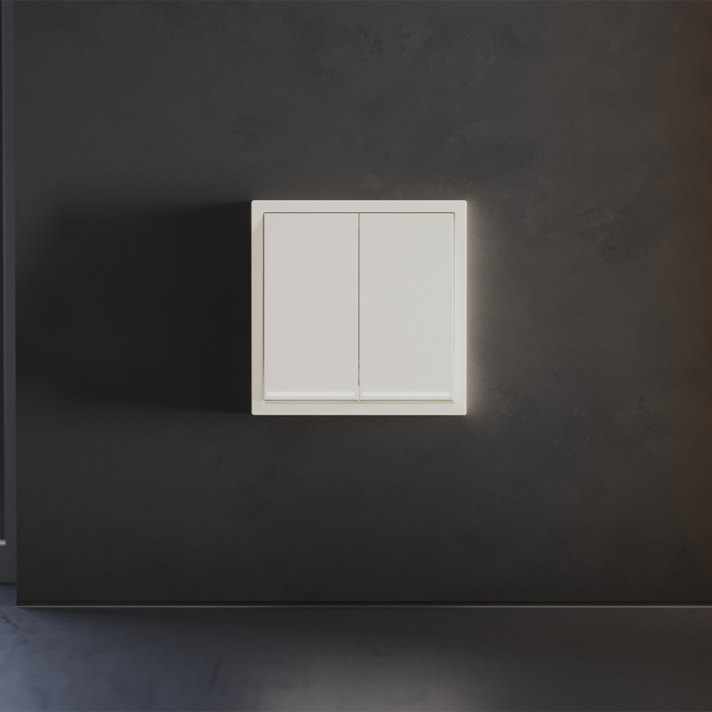 Клавиши для выключателя/переключателя двухклавишного с подсветкой Voltum S70 (хлопок) VLS000413