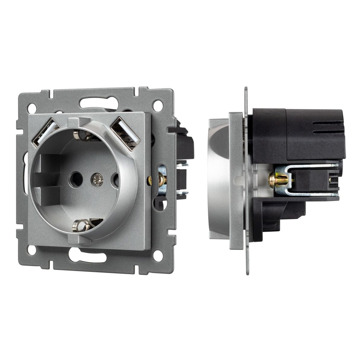 Механизм розетки с USB зарядкой Arlight SCT-MUAA-PL-GR-V (250V, 16A) 049820