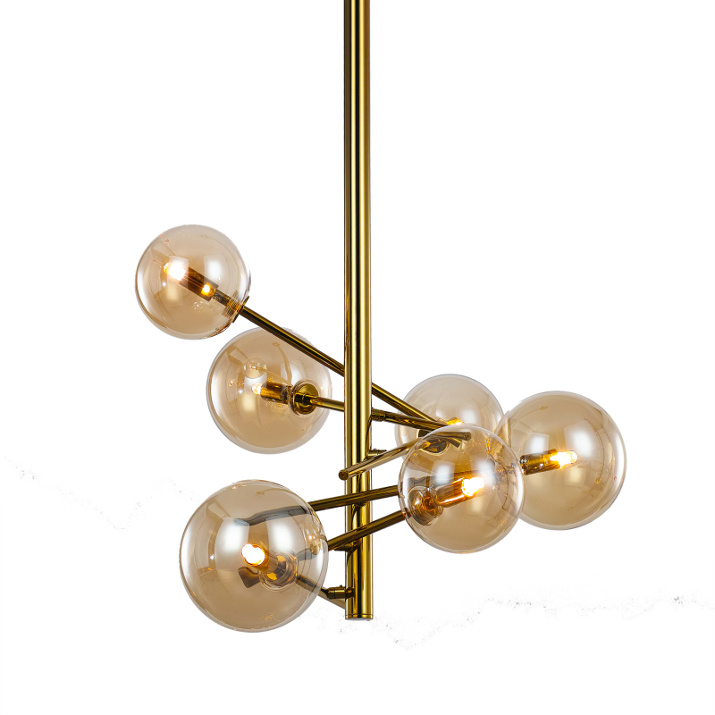 Люстра на штанге Delight Collection Globe Mobile MX19009070-6B gold Люстра на штанге Delight Collection Globe Mobile MX19009070-6B gold