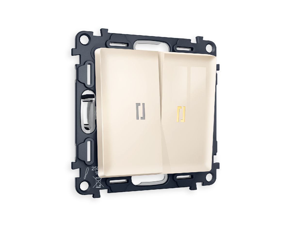 Комплект механизма 2-кл выключателя с подсветкой Ambrella Volt Alfa MA304010