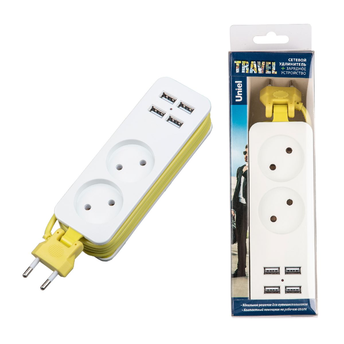 Удлинитель Uniel S-CT2-1,5U WHITE/GREEN UL-00011134