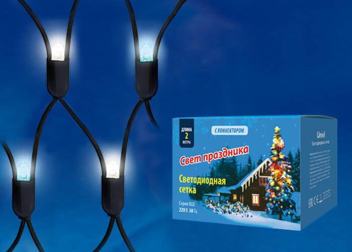 Уличная светодиодная гирлянда (UL-00005485) Uniel сетка 220V бело-синий ULD-N2015-288/SBK White-Blue IP67 Уличная светодиодная гирлянда (UL-00005485) Uniel сетка 220V бело-синий ULD-N2015-288/SBK White-Blue IP67