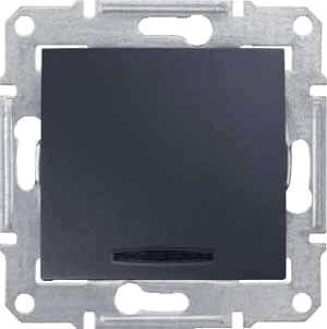 Выключатель кнопочный с синей подсветкой Schneider Electric Sedna 10A 250V SDN1600170