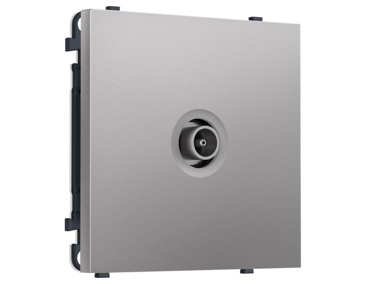Комплект механизма TV розетки оконечной SIGMA Сталь матовый 50-870 MHz 1dB QUANT PRO Ambrella Volt MS513010 (SP5130, PR202)