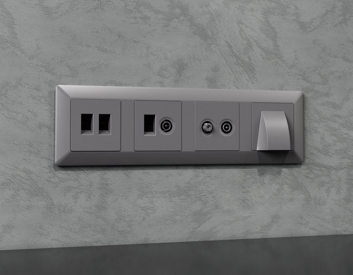 Комплект вывода кабеля с фиксатором Alfa Сталь матовый Quant Ambrella Volt MA515810 (AP5158, VM238)