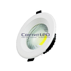Светильник LED встраиваемый, круг, белый, 6W, 220V, нейтральный 4000К, 350Lm