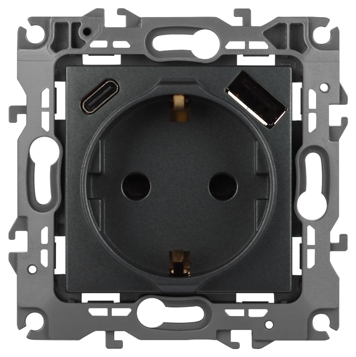 Розетка со шторками с USB type-A+C Эра 12-4108-12 Б0067700