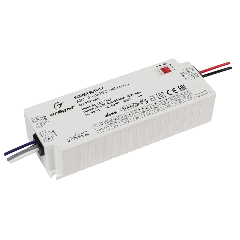 Блок питания Arlight ARJ-SP-40-PFC-DALI2-INS (40W, 9-48V, 0.5-0.85A) 030910(1) Блок питания Arlight ARJ-SP-40-PFC-DALI2-INS (40W, 9-48V, 0.5-0.85A) 030910(1)