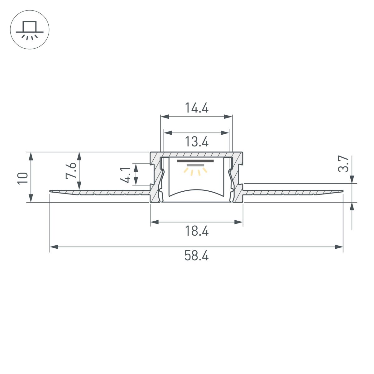 Профиль Arlight HR-M-F-HIDE-3000 (Алюминий) 065922