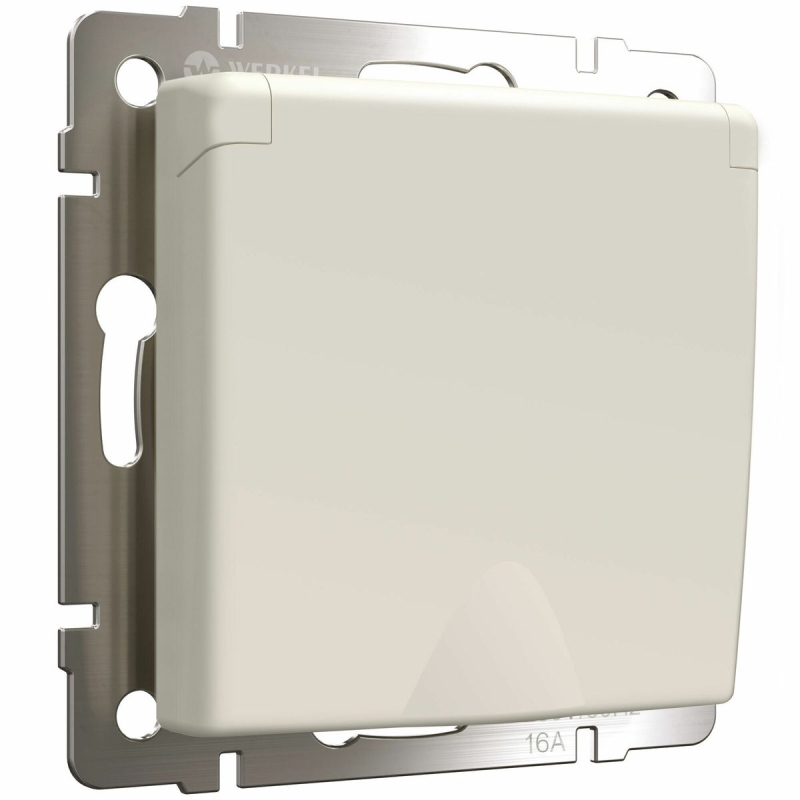 Розетка с заземлением и шторками c крышкой Werkel 4690389213175 W1171262