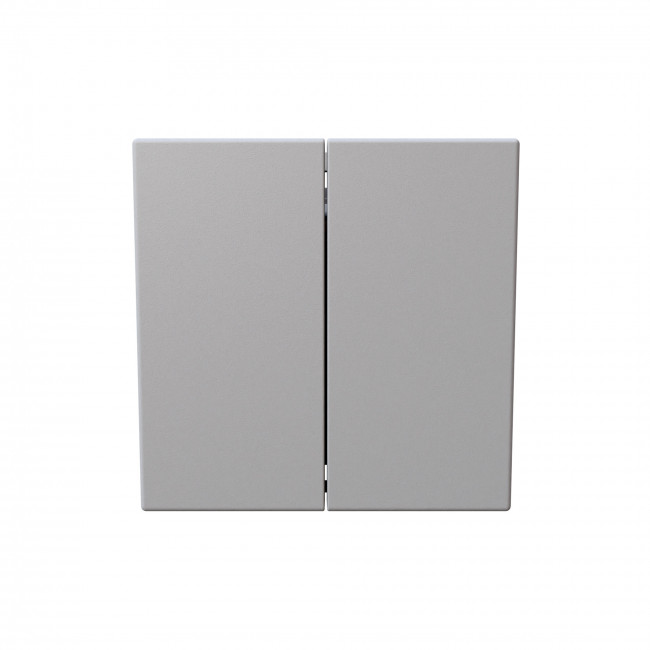 Выключатель двухклавишный проходной 10A 250V с накладкой, цвет Белый матовый (soft touch) Jasmart FD3022PWM