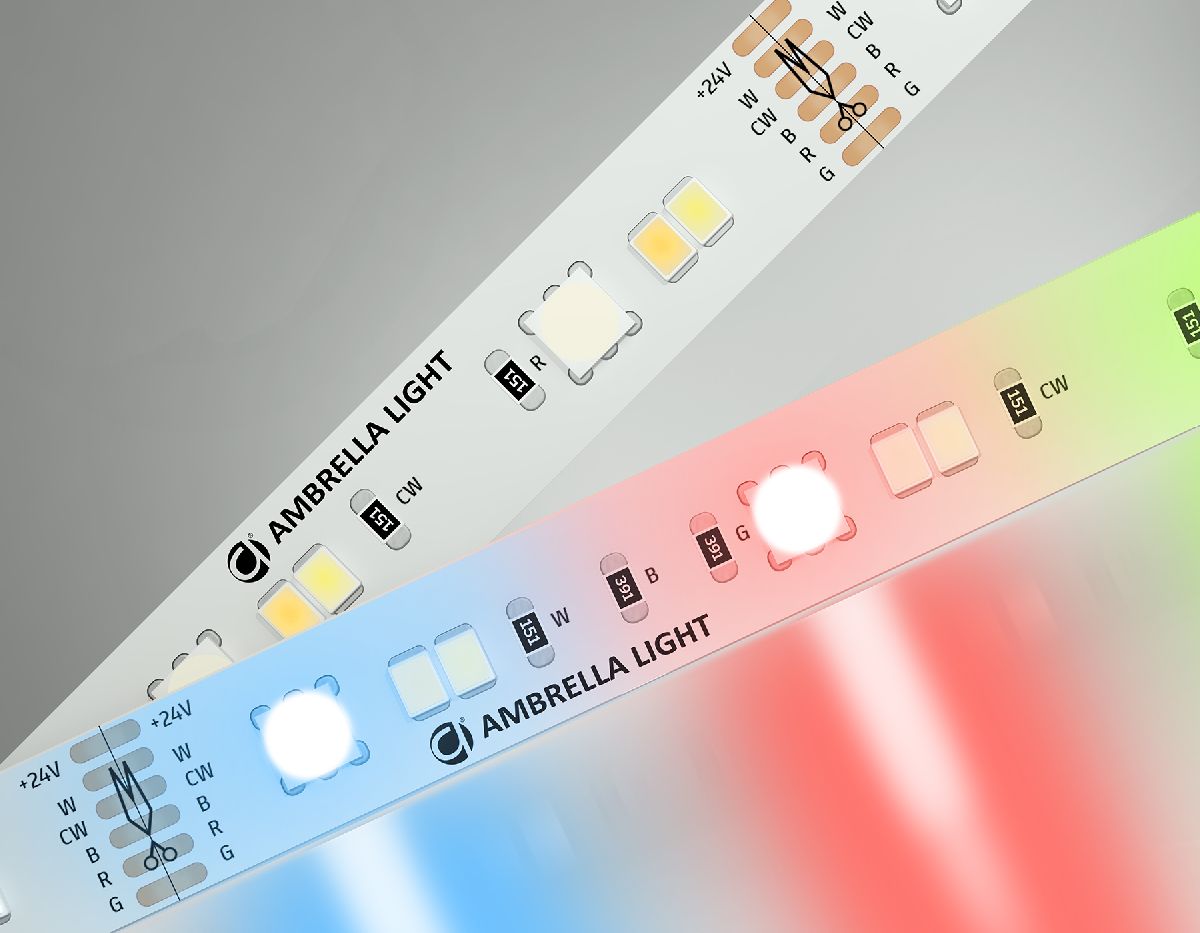 Светодиодная лента Ambrella Light LED Strip 24В 5050+2835 13Вт/м RGB+3000-6500K 5м IP20 GS4501 Светодиодная лента Ambrella Light LED Strip 24В 5050+2835 13Вт/м RGB+3000-6500K 5м IP20 GS4501