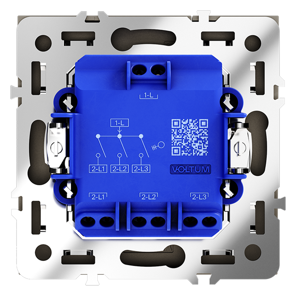 Выключатель трехклавишный Voltum S70 VLS030107 (графит)