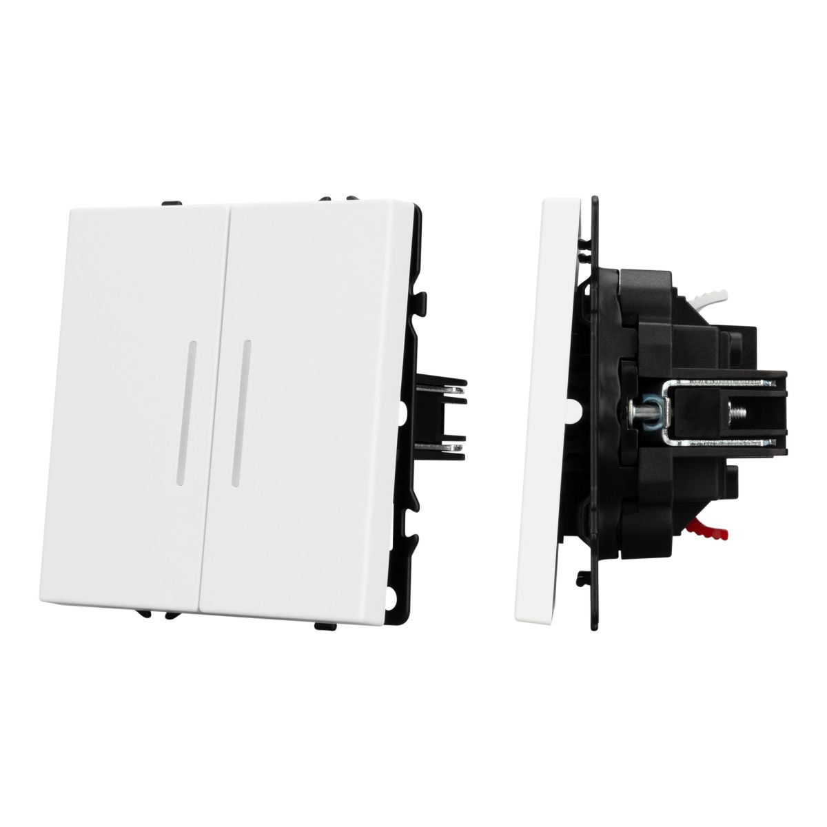 Выключатель звонковый 2 кл подсветка софт-тач белый кварц Arlight SWT-MKR2-SFPL-L-WH (250V, 10A) 061745(2)