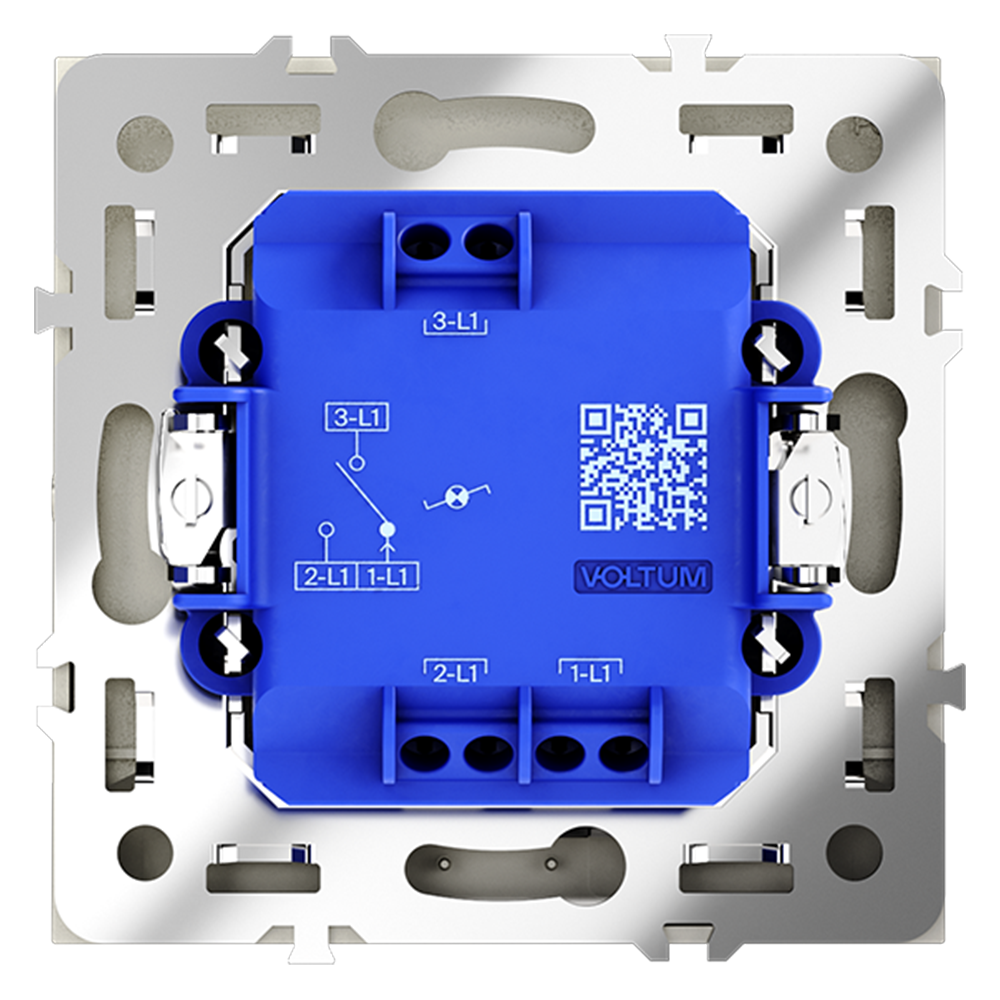 Проходной переключатель одноклавишный с подсветкой Voltum S70 VLS010405 (сталь)