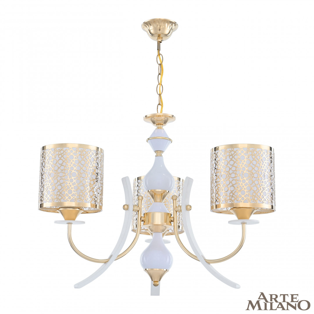 Подвесная люстра Arte Milano Florentia-6067 306067/3 Wh/Gd Подвесная люстра Arte Milano Florentia-6067 306067/3 Wh/Gd